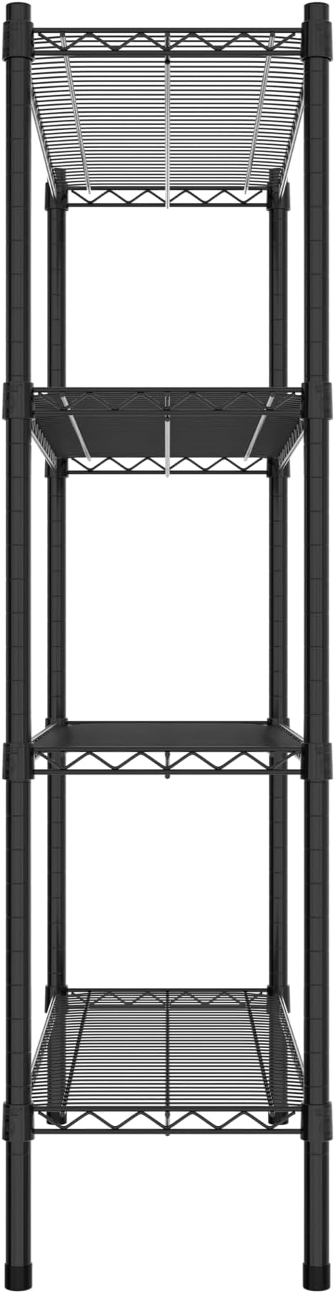 Commercial NSF Listed Black Epoxy Stationary Wire Shelving Kit 14" x 36" x 54", with 4 Shelves Perfect for Warehouse, Walk-in Refrigerator, Freezer, Grocery Store, Restaurant, Dishroom