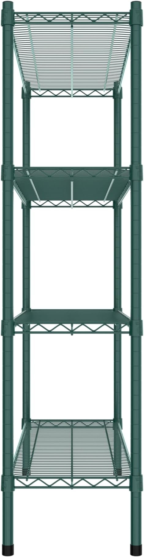 Commercial NSF Listed Green Epoxy Stationary Wire Shelving Kit 14" x 42" x 54", with 4 Shelves Perfect for Warehouse, Walk-in Refrigerator, Freezer, Grocery Store, Restaurant, Dishroom