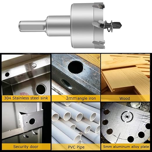 ASNOMY 14Pcs TCT Hole Saw Kit, 1/2"-2-1/8"Inch Tungsten Carbide Tipped Hole Cutters Set Heavy Duty Hole Saw for Metal Stainless Steel Iron Wood Plastic, with Extra 2pcs Pilot Drill Bits
