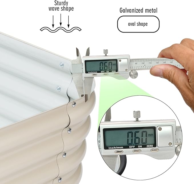 BPS 9-in-1 Metal Raised Garden Bed, 6x3 FT Galvanized Planter Raised Beds for Vegetables, Flowers 17'' Extra Tall
