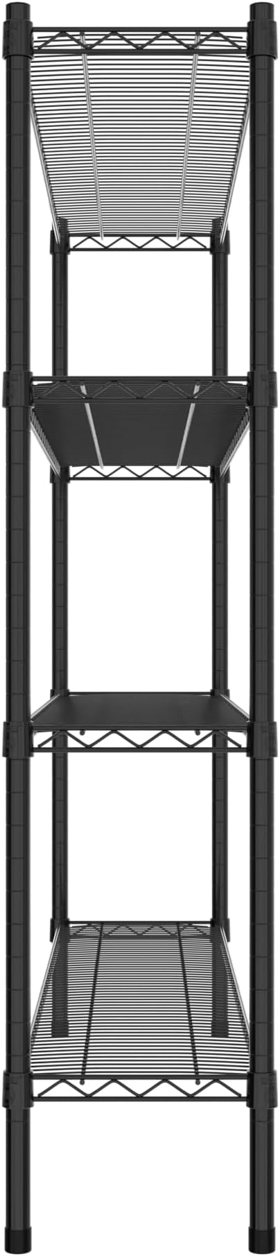 Commercial NSF Listed Black Epoxy Stationary Wire Shelving Kit 12" x 54" x 54", with 4 Shelves Perfect for Warehouse, Walk-in Refrigerator, Freezer, Grocery Store, Restaurant, Dishroom