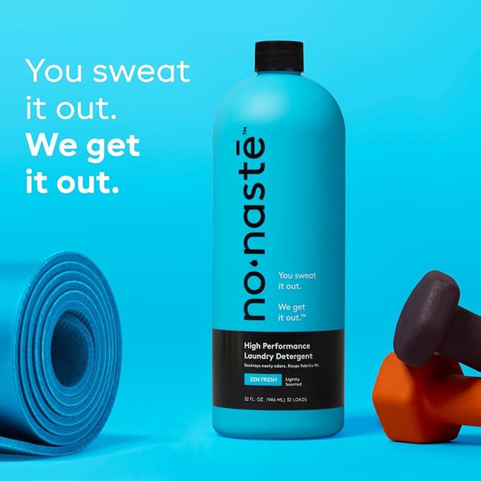 Nonaste Liquid Laundry Detergent - Zen Fresh, 32 Fl Oz (Pack of 1) - Activewear Laundry Detergent for Workout Clothes & More - Scented, Gentle & Color Safe