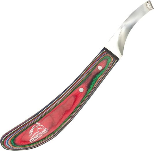 Equine Care Farrier Hoof Knife (Left-Handed) | Razor Sharp J2 Stainless Steel Blade, Ergonomic Handle | Professional Grade Precision Tool for Horse, Cow, Goat & Livestock Hoof Trimming & Shoeing.