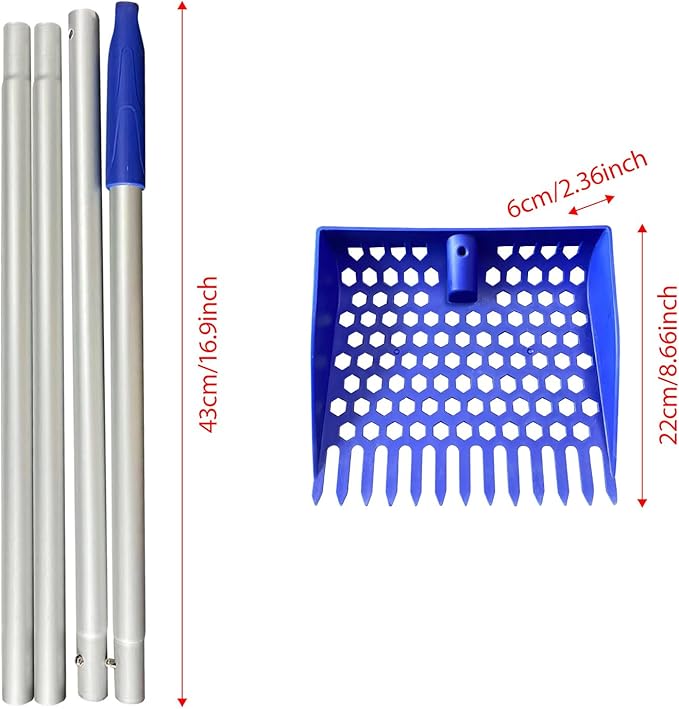 Multipurpose Poultry Rakes and Shovel Light Weight Heavy Type Poultry Farm Tool for Chicken Coops Maintenance Long Handle Chicken Coops Tool