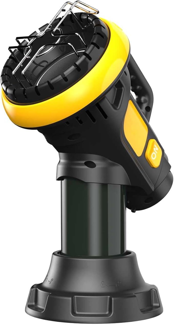 4000 BTU Portable Propane Heater with Tip-Over & Low Oxygen Protection, Indoor/Outdoor Radiant Heater for Camping, Fishing, Patio & Job Sites, 95 Sq.Ft Coverage, 5.5H Runtime, Yellow/Black