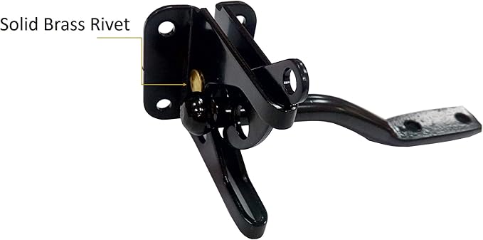 QCAA Self-Locking Gate Latch, 2-1/8", Steel, Black, 12 Pack per Box, Made in Taiwan