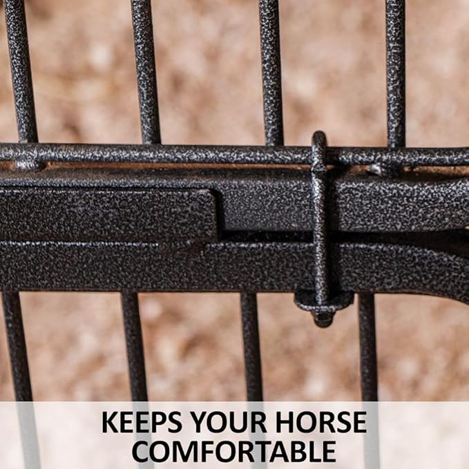 Easy-Up Titan Horse Stall Gates | Heavy-Duty Steel Construction | Rust-Resistant Finish | Ideal for Barn, Farm & Equestrian Use | Gate with Drop Down Yoke - 48" Wide | Color Black Armor