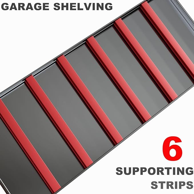 65" W Heavy Duty Garage Shelving, 84" H Garage Storage Shelves, 5 Tier Metal Shelving Unit, Commercial Shelving