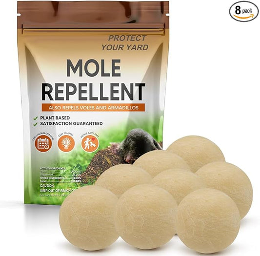 Mole Repellent for Lawns, Gopher Repellent Outdoor, Moles Control, Vole Repellant Groundhog Repellant for Your Lawn and Garden (1.5 Ounce (Pack of 8))