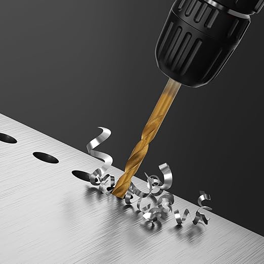 Cobalt Drill Bit Set, 115Pcs High Speed Steel Bits (1/16''-1/2''), Sharp Cutting Edge, Clear Numbers, for Hardened Steel Fractional