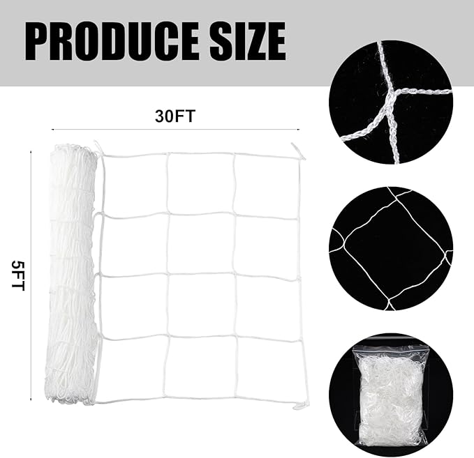 Trellis Netting Heavy Duty Polyester 5 x 30ft and Garden Cover Mosquito Bird Netting Mesh 10 x 33ft for Vegetables Fruits Protection, Climbing Plants Grow