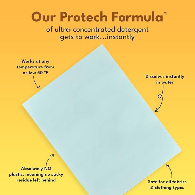 Zero Trace Laundry Detergent Sheets - Formulated for Sweat and Workout Clothes- Plastic Free Eco-friendly (Active Wear 144 Loads)