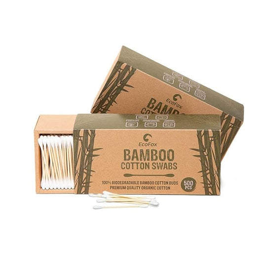 Bamboo Cotton Swabs 1000 Count | Compostable & Pure Cotton Buds | Double Tipped Sticks | Plant-Sourced Materials | Perfect for Makeup & Nail Applications, Arts & Crafts, Removing Dust & Dirt…
