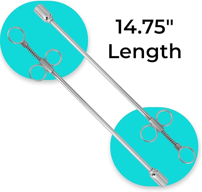 14.75" Mini Balling Gun Spring Clip with 1.25" Brass Metal Head – Durable Veterinary Tool for Efficient Medication Delivery in Large Animals, Livestock Care, and Cattle Treatment