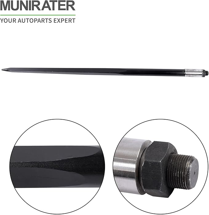 1PCS 49In Black Hay Bale Piercing Fork 4500lbs Load-Bearing Quick Connection System Replacement for Skid Steer Loaders Tractors and Farm Tools