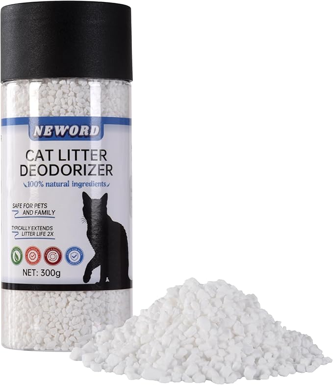 NEWORD Cat Litter Deodorizer Granules, 0.66 LBS Odor Eliminator for Cat Litter Box, Keep Fresh & Odor-Free, Natural & Safe for Cats, Long-Lasting Odor Control, Extends Litter Life by 2X