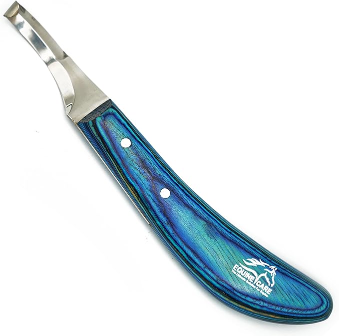 Equine Care Right-Handed Hoof Knife – Double-Ended Farrier Hoof Trimmer with Ultra-Sharp J2 Stainless Steel Blade, Ergonomic Handle – Professional Farrier Tool for Horses, Cows & Farm Livestock