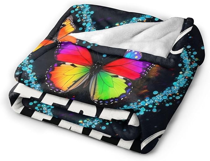 Butterfly Blanket, Soft Plush Fleece Butterflies Throw Blanket - Cozy Warm Stuffed Blankets Bedding Butterfly Gifts for Women Girls Kids Adults 50"X60"