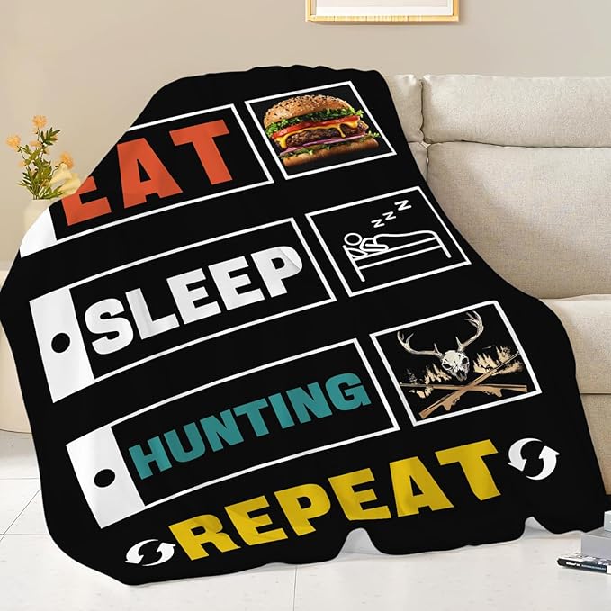Hunting Blanket Gifts for Men Dad Hunters Throw Blankets Cozy Plush Fleece Deer Decor Flannel Fuzzy for Couch Chair Bed 60"X50"