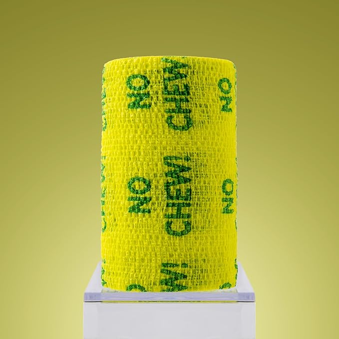 PowerFlex Equine – Extra Strong Self-Adhering Bandage Wrap – Wound Care, Compression & Support Bandage for Horses, Cows & Dogs – No Chew, 4 inch, 4 Rolls (Resealable Case)