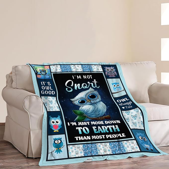 Owl Blanket Owl Throw Blanket Soft Fleece Flannel Bedding Owls Gifts for Boys Women Girls Lovers Adults Stuff Plush for Couch Sofa Bed Room Decor 40"X50"