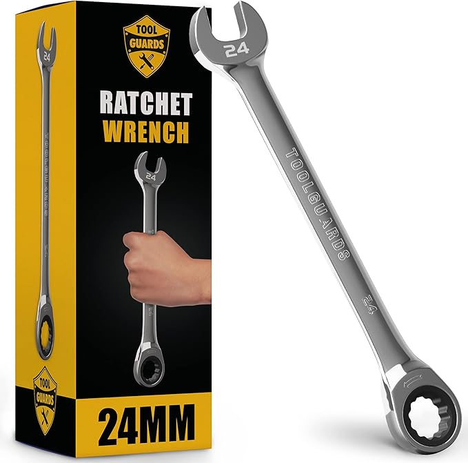 TOOLGUARDS 24mm Wrench - Ratcheting Wrench - Slim Profile - Ratchet Wrench - 100% Lifetime Satisfaction Guarantee