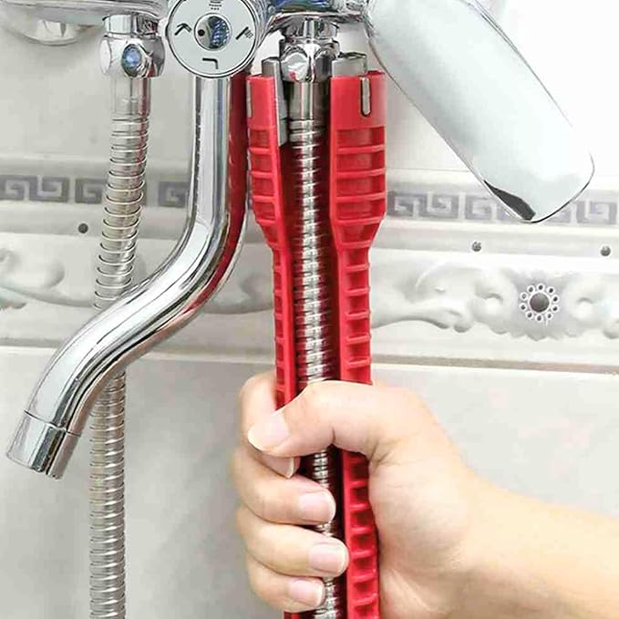 Tap Spanner Tool, 14-in-1 Multi-Functional Faucet Wrench, Comfortable Grip, Anti-Slip, for Sink, Bathroom & Kitchen Plumbing, Faucet Installation, Plumbing Repair Kita