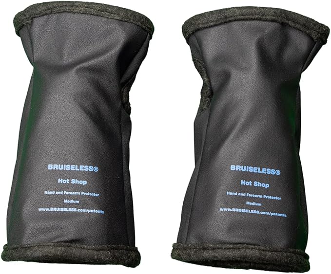 Bruiseless® Hot Shop Hand and Forearm Protector, Fire, Cut, and Puncture Resistant. Impact-Absorbing System