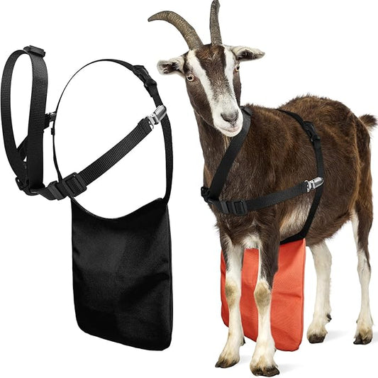 Kajaia 2 Pcs Goat Apron Anti Breeding, Anti Mating Skirt Sheep Skirt Control Buck with Adjustable Chest Strap and Collar for Goats and Sheep M Size