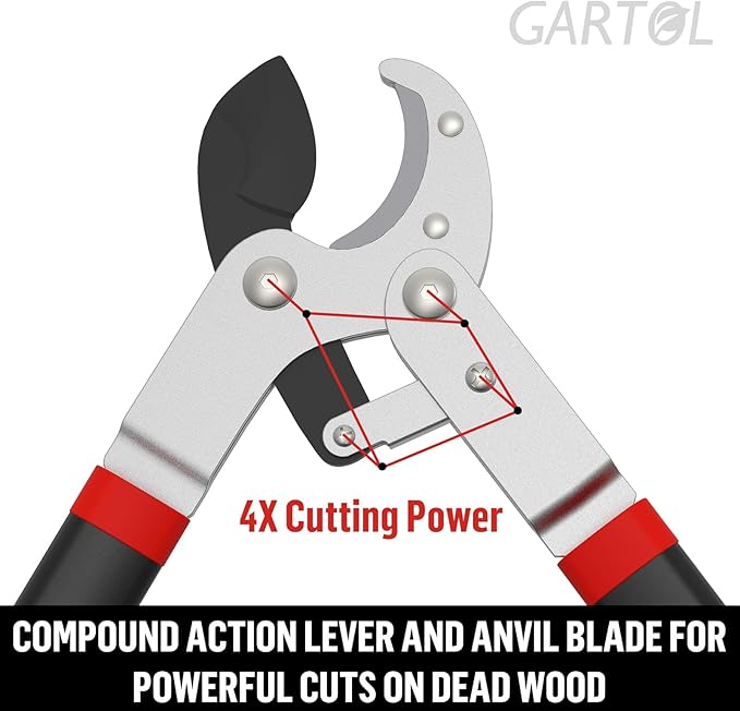 GARTOL Anvil Lopper, 29″ Heavy Duty Tree Branch Cutter (2″ Cutting Capacity), Compound Action for Effortless Cutting | Ergonomic Non-Slip Handles | Ideal for Tree Trimming & Garden Maintenance