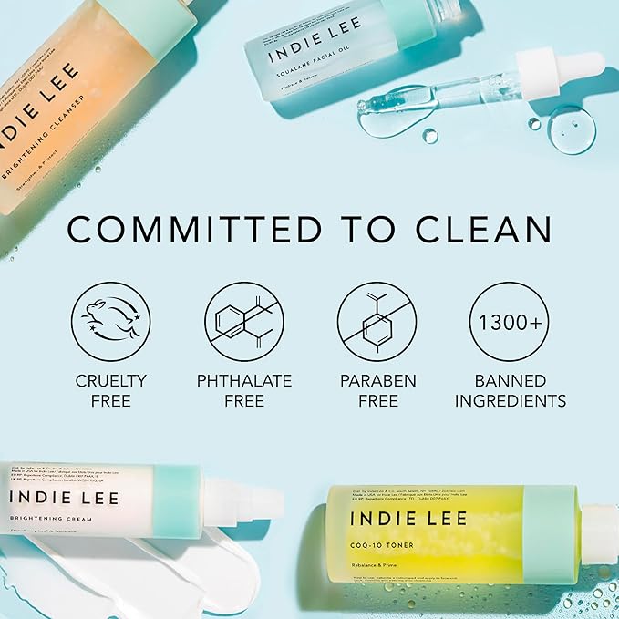 Indie Lee Brightening Facial Cleanser - Daily Hydrating Cleanser, Makeup Remover & Exfoliating Face Mask to Brighten, Firm & Protect Dry Skin - Clean, Gentle Face Wash (4.2oz)