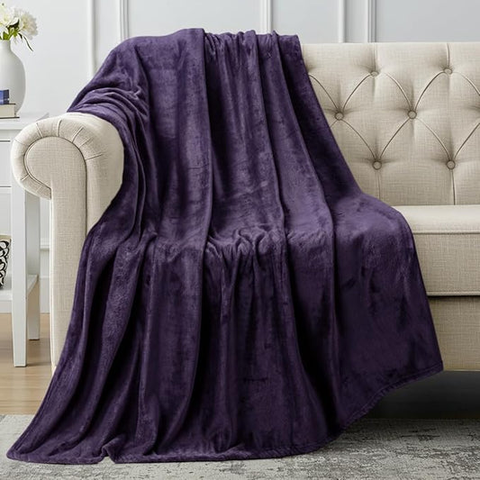 Utopia Bedding Fleece Blanket Throw Size Purple 300GSM Luxury Anti-Static Fuzzy Soft Microfiber Blanket for Couch, Sofa and Bed (60x50 Inch)