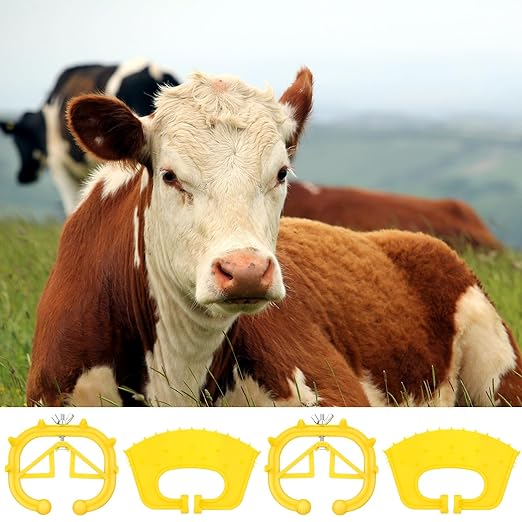 20 Pcs Plastic Livestock Nose Rings Cattle Halter Durable Farm Equipment Weaner Tool for Cattle, Calves Calf Cow (Orange)(Yellow)