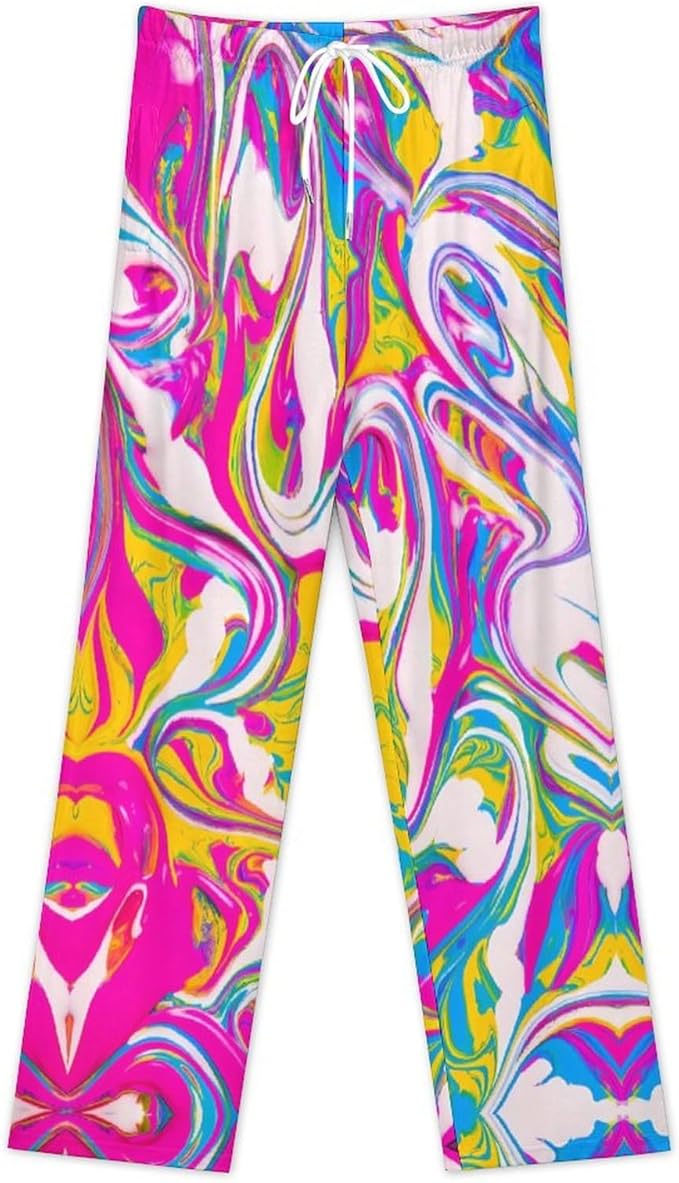 Funny Mens Pajama Pants Lightweight Soft Lounge Pant Sleep Pj Bottoms for Men With Pockets
