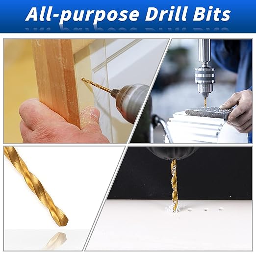 COMOWARE 120 Pcs Metric Drill Bit Set -Titanium Small Drill Bit Set, HSS, Micro Drill Bit for Wood, Plastic, Steel, (1 mm to 3.5 mm)