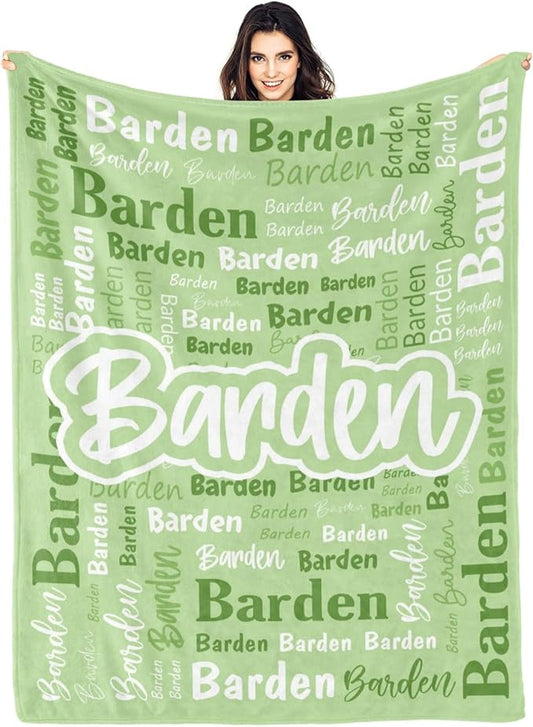 Custom Blanket with Name Personalized Blankets for Kids Adult Boys Girls Flannel Monogrammed Customized Blankets Throw (40''x50'')