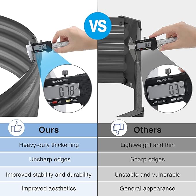Land Guard 6×3×1 ft Galvanized Raised Garden Bed Kit, 2Pcs Raised Garden Boxes Outdoor, Oval Metal Raised Garden Beds for Vegetables, Flowers, Herbs（Grey）…………………
