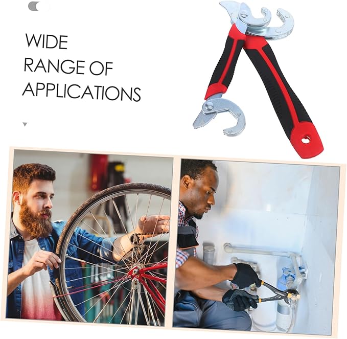 2Pcs Portable Adjustable Multifunction Hand Tool Compact Pipe Spanner Wrench Ergonomic Grip Lightweight for Water Pipe Maintenance and Repair Tasks