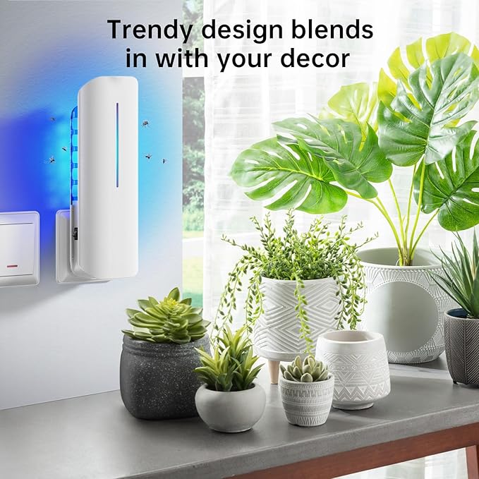 Fruit Fly Traps Indoor for Home: Plug in Mosquito Bug Zapper Gnat Moth Catcher with 9W Night UV Light, 2 Devices 20 Sticky Glue Board Refills for Indoors Flying Insect Trap