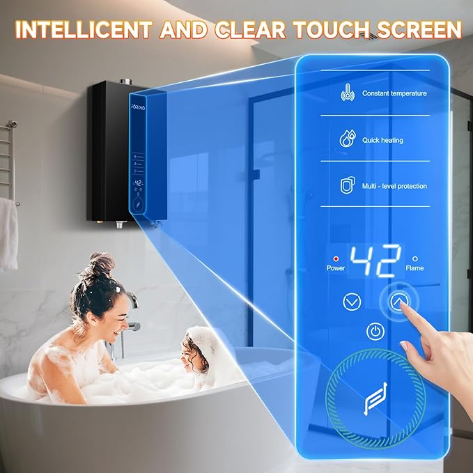 Natural Gas Tankless Water Heater, 4.21GPM 16L Indoor,Constant propane water heater,Instant Hot Natural Gas Water Heater with Fahrenheit Digital Display,Multi-Protection