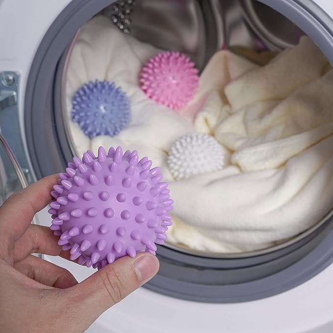 Reusable Laundry Dryer Balls Plastic Fabric Softener Dryer Balls Eco Friendly Alternatives Soften and Fluff Laundry Wrinkle Release… (Golden State)