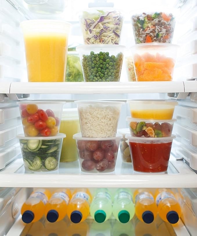 Healthy Packers Food Storage Containers with Airtight Lids - Clear Plastic Food Storage Jars - BPA Free| Leakproof - Microwaveable - Reusable - Dishwasher & Freezer Safe (8oz, 16oz, 32oz) 36 Pack