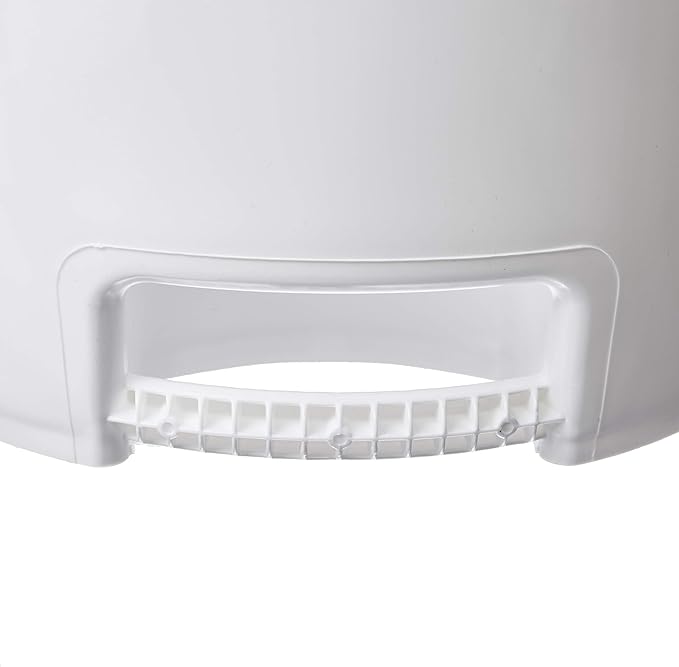 Consolidated Plastics 5 Gallon White Food Grade Buckets with Bottom Grip Handle & Gamma Seal Lids, BPA Free Container Storage, Durable HDPE Pails, Made in USA (6 Pack, Green Lids)