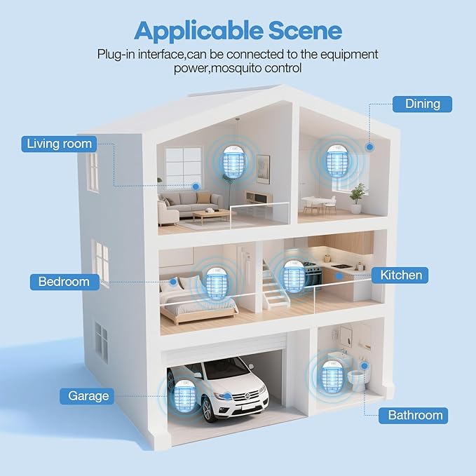 Indoor Bug Zappers, Mosquito Killer Indoor, Insect Traps for Home Mosquito Zapper for Baby & Pets, Kitchen, Living Room, Bedroom, Baby Room, Office (6 Pack)