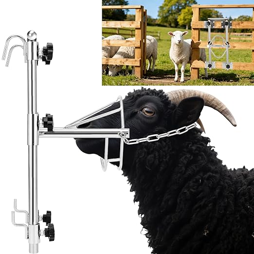 Sturdy Goat Sheep Stand, Livestock Trimming Stand Adjustable Height 304 Stainless Steel Shearing Stand Portable Sheep Head Fixture, for Goat/Sheep Milking, Shearing & Trimming Stands