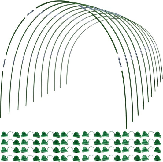 MAXPACE Greenhouse Hoops for DIY 2.7ft or Wider Grow Tunnel, Rust-Free Fiberglass Support Hoops Frame for Garden Fabric, Plant Support Garden Stakes, Gardening Supplies, 50pcs