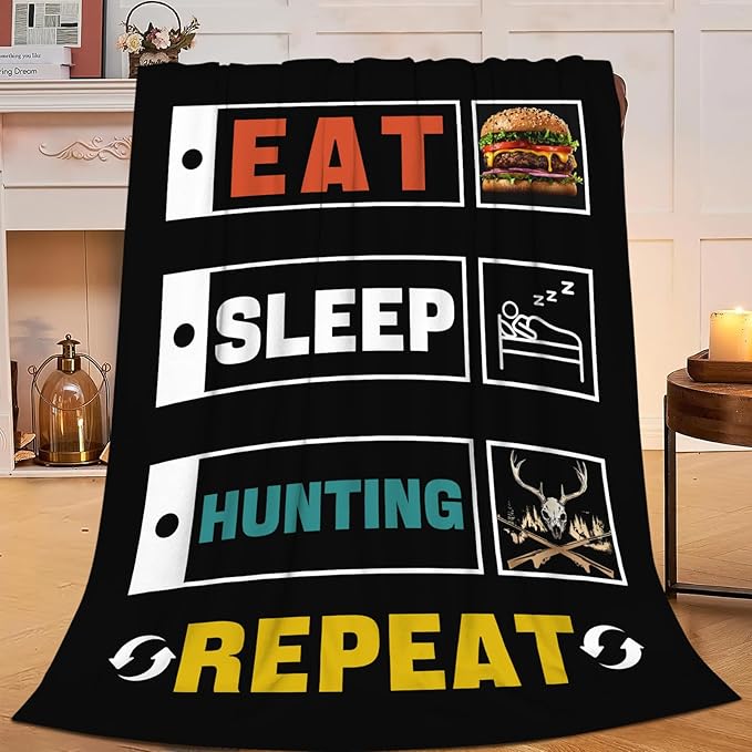 Hunting Blanket Gifts for Men Dad Hunters Throw Blankets Cozy Plush Fleece Deer Decor Flannel Fuzzy for Couch Chair Bed 80"X60"