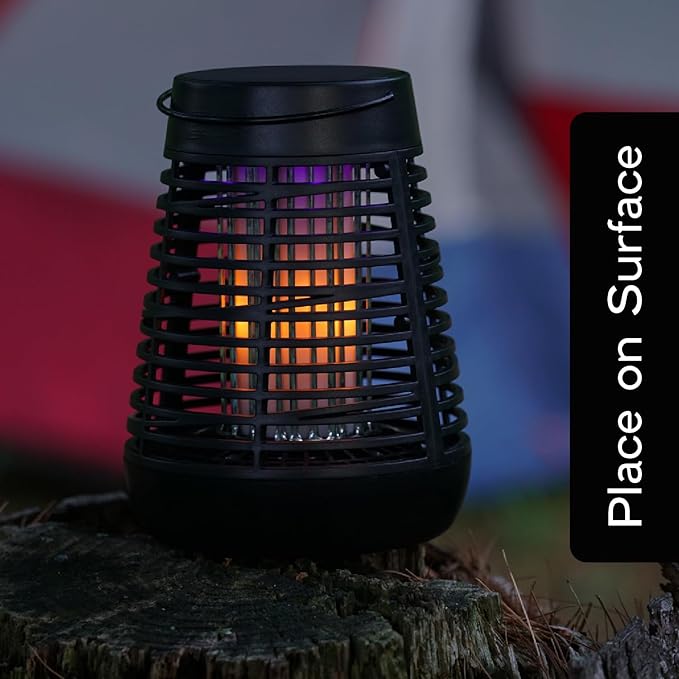 PIC Portable Solar Insect Killer Torch (FLPT), Bug Zapper and Flame Accent Light, Kills Bugs on Contact - Twin Pack