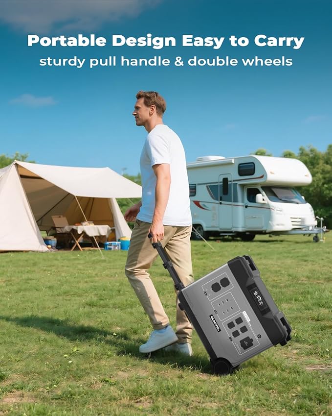 OUKITEL Portable Power Station P5000 Pro(2025 New), 5120Wh Large Capacity Solar Generator, 5x3600W AC Output(6000W Surge), 2.8H Fully Charged, 1000W MPPT Solar for Emergency, Home Backup, RV, Camping