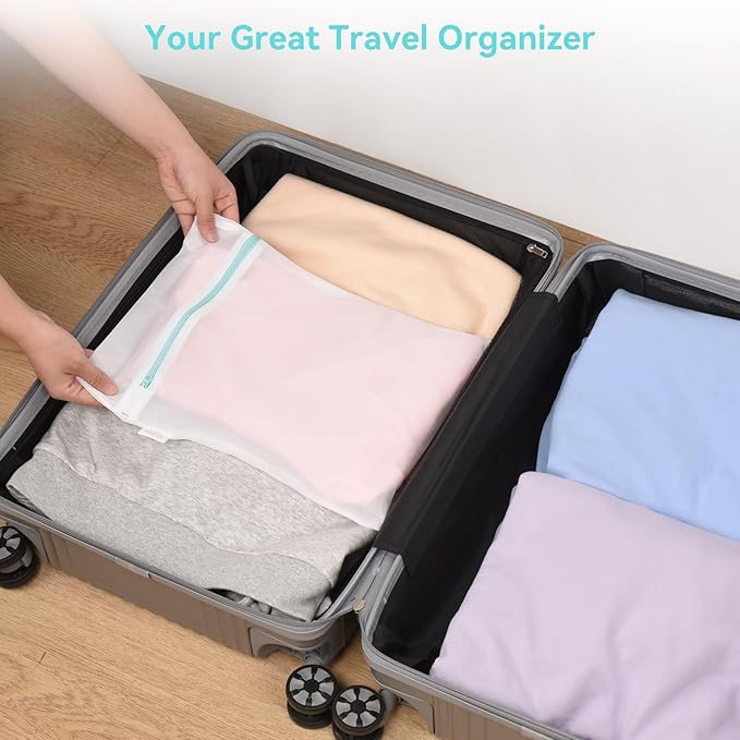 OTraki Mesh Laundry Bag for Delicates 12x16 inch Small Laundry Wash Bags for Washing Machine with Reinforced Zipper Soft Fine Mesh Lingerie Bags for Washing Delicates Bra Socks Underwear, White
